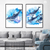 Water Coloured Dolphins Wall Art Set of 2 | (Aquamarine Animals Living Room Wall Art Sets) | Minimalist Arts