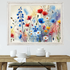 Wildflower Symphony Poppies, Daisies and Bluebells Floral Garden Wall Art