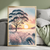 Winter Sundown - Hills Trees Wild Grass Canvas Wall Art Print Decor Print Material