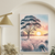 Winter Sundown - Hills Trees Wild Grass Canvas Wall Art Print Decor Print Material