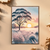 Winter Sundown - Hills Trees Wild Grass Canvas Wall Art Print Decor Print Material