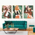 Women in Green Tropical Leaves Wall Art Set of 3 | (Woman Living Room Wall Art Sets ) | Minimalist Arts