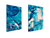 Beach Vibes Blue Abstract Wall Art Set of 2 | (Abstract Office Wall Art Sets) | Minimalist Arts