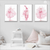 Pink Ballerina Set of 3 Nursery Wall Arts | Kids Wall Art in Poster, Frames & Canvas