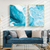 Waves Abstract Wall Art Set of 2 | (Blue Abstract Living Room Wall Art Sets) | Minimalist Arts